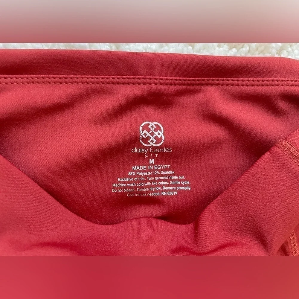Daisy Fuentes Red High Waist Leggings With Pockets Active Athleisure Size Medium - Picture 3 of 3